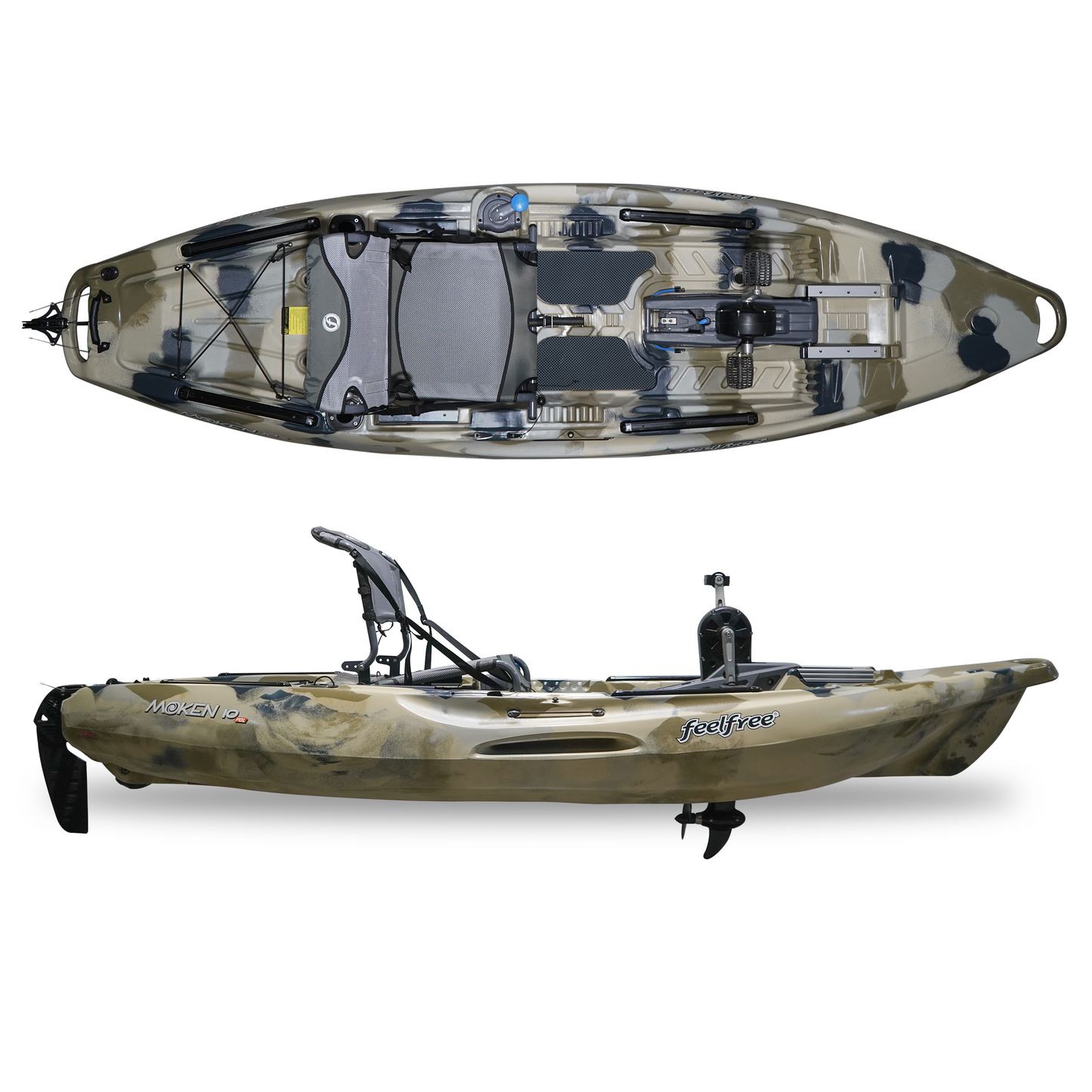 feelfree fishing kayak lure Kayaks 13.5 V2 w/ Overdrive Desert Camo deck space New to me feel free